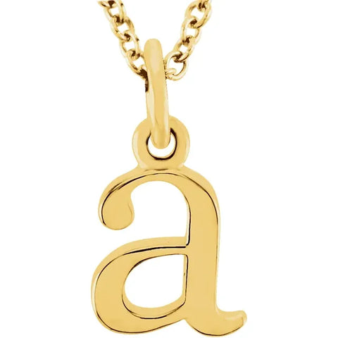 14K Gold Monogram Script Nameplate Necklace
