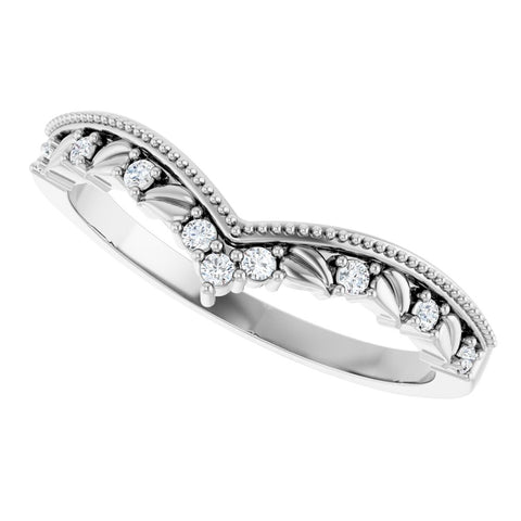 14K Gold 0.02 CTW Diamond Floral Wedding Band