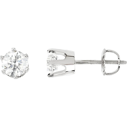 14K Gold 1/2 CTW Diamond Stud Cocktail Style Earrings GH Color I1 Clarity