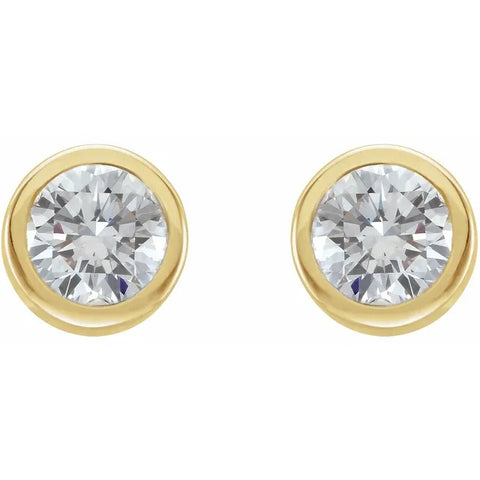 Small 18kt Gold Petal Studs with champagne Diamonds
