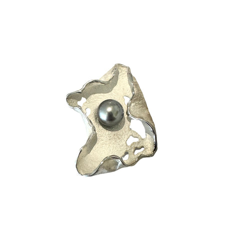 Aura Shield Ring with Chrysoprase