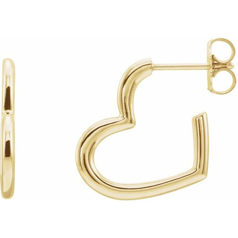 14k Gold Tapered Huggie Hinged Hoop Earrings