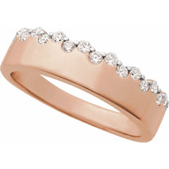 14K Gold 1/3 CTW Natural Diamond Tapered Ring