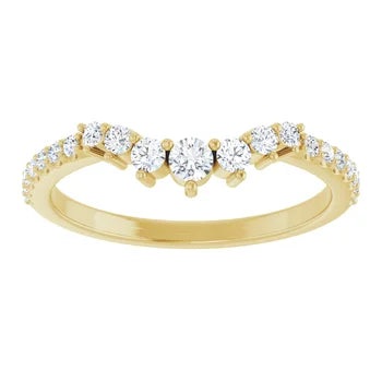 14K Gold  1/5 CTW Natural SI Clarity Diamond Contour Band