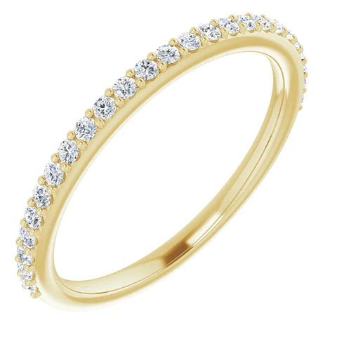 14K Gold Curved Form-Fitting 2.25 mm Wide Wedding Band For Round Solitaire Engagement ring