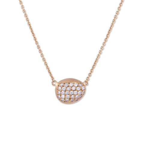 Open Circle Bubble Necklace with Gold Granulation and Diamonds