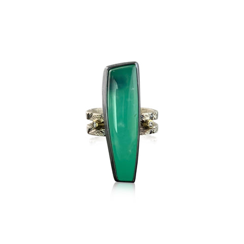 Love Ring Bluish Green Tourmaline