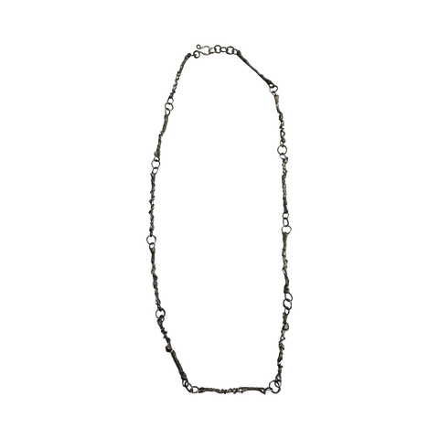 Folded Leaves Necklace with rubies
