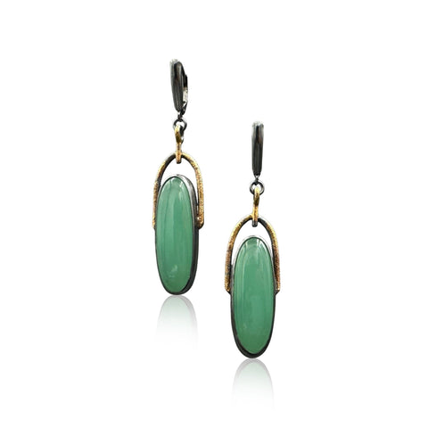 Black Gold Emerald Earrings - M
