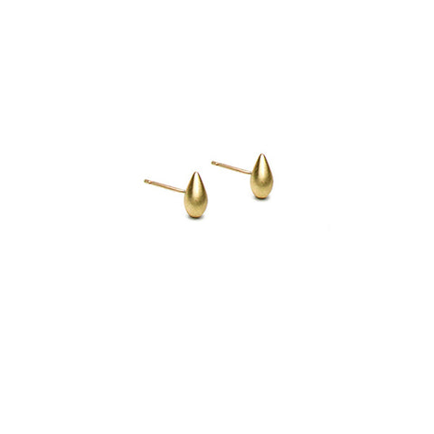 14k Yellow Gold Small Cultured White Freshwater Pearl Earrings