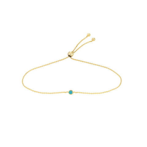 24K Gold "Dylan" Stackable band with Sleeping Beauty Turquoise