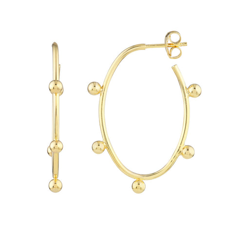 14k Gold 2 mm Wide Round Endless 30 mm Hoop Earrings