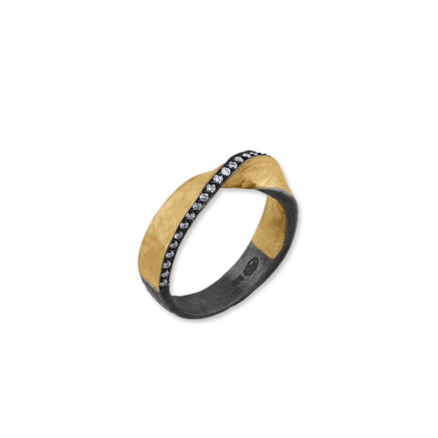 10k Gold Woodgrain Pattern Wedding Band