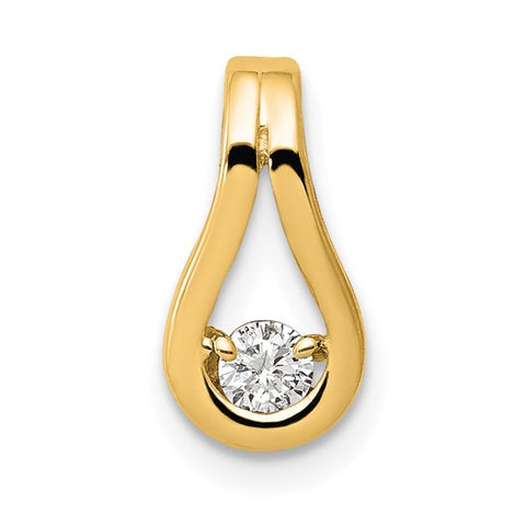 14K Satin Diamond Pendant Necklace