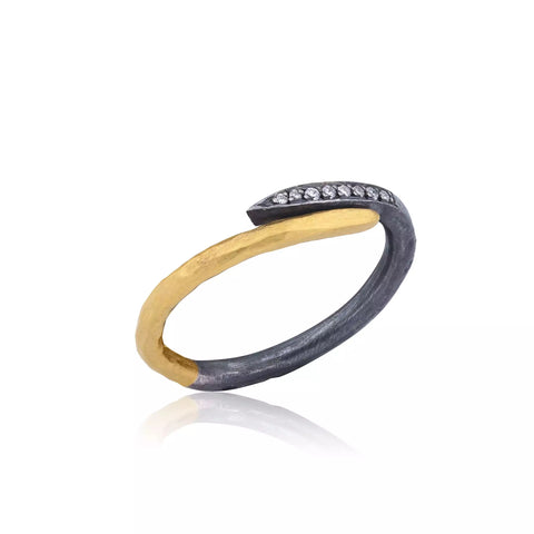 14K Yellow Gold Stackable Wide Wave Ring