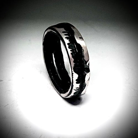 18K Rose Gold PVD & Black PVD Tungsten 5 mm Grooved Band
