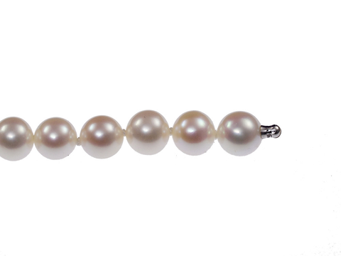 Stainless Steel Open Link and Half Baroque Pearl Necklace