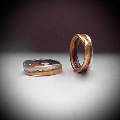 Twist Ring in 24K Fusion Gold & Oxidized Silver