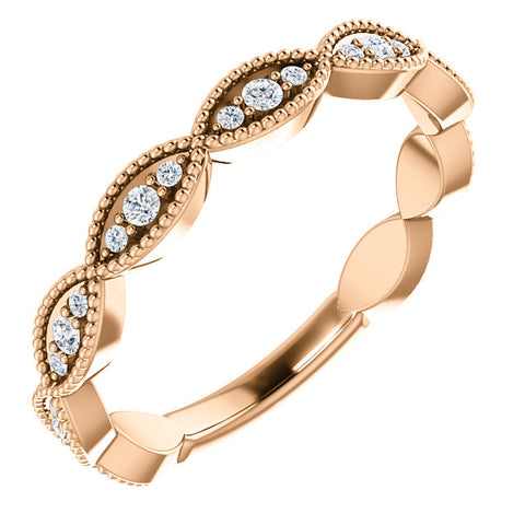 Natural Diamond Vintage Inspired Floral Contour Band