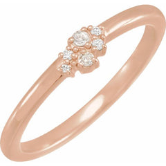 14K Gold Ring with Rose-Cut & Faceted Diamond