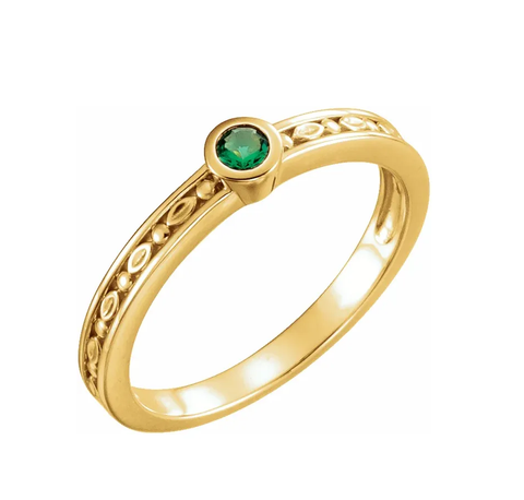 18k Yellow Gold Green Jadeite Jade Ring