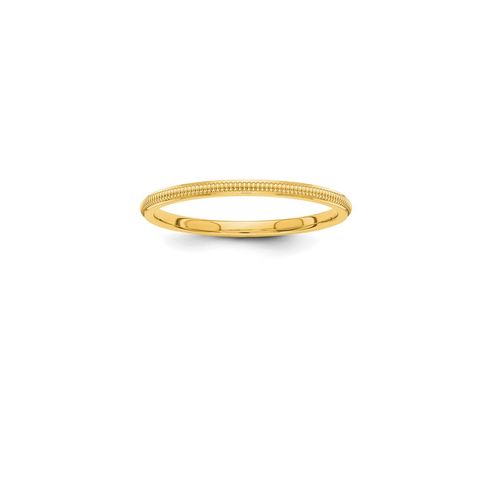 14K Gold 1 mm Half Round Wedding or Stackable Band