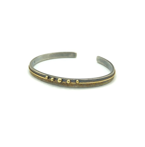 Titanium Grooved Yellow IP-Plated Men's 8mm Brushed Band