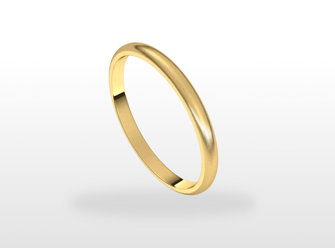 14k Gold 4 mm Half Round Light Comfort Fit Wedding Band