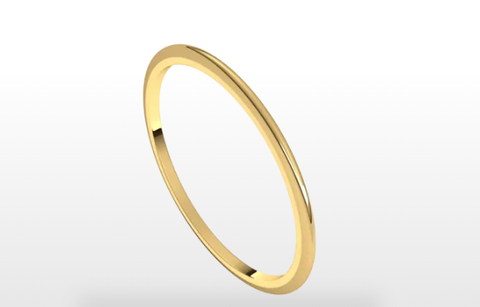 14K Gold Faceted Stackable Ring