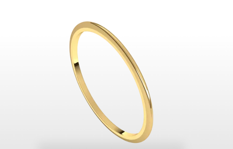 14K Gold Curved Form-Fitting 2.25 mm Wide Wedding Band For Round Solitaire Engagement ring