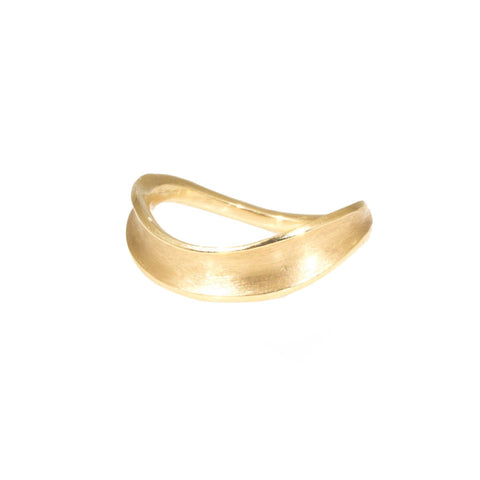 14K Gold Chevron Shape Diamond Ring Guard Wedding Band