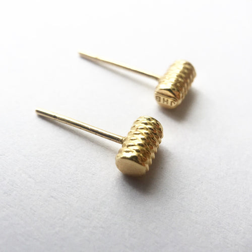 Knit Collection 18K Yellow Gold Post Earrings