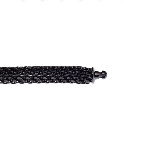 Black Silicone 4mm Round Choker with Stainless Steel Male Bayonet Connector Head