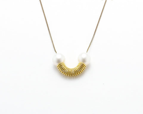 Stellar Necklace with Baroque Pearl with 14K Yellow Gold chain