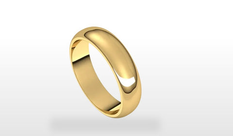 14K Gold Curved Form-Fitting 2.25 mm Wide Wedding Band For Round Solitaire Engagement ring