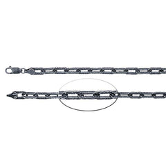 Sterling Silver Oxidized 6.5mm Textured Cable Chain Bracelet