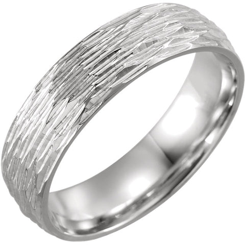 Damascus Steel 8mm Patterned Flat Comfort Fit Band