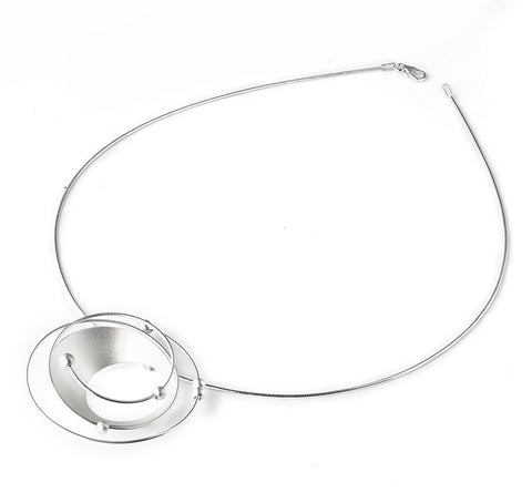 Sterling Silver Liquid Gold Open Cuff Necklace