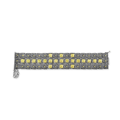 14K Yellow Gold 0.06 CT Natural Diamond Bezel-Set Link Bracelet