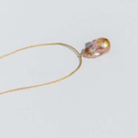 Twin Necklace with White Teardrop Pearls in Gold-filled Box Chain