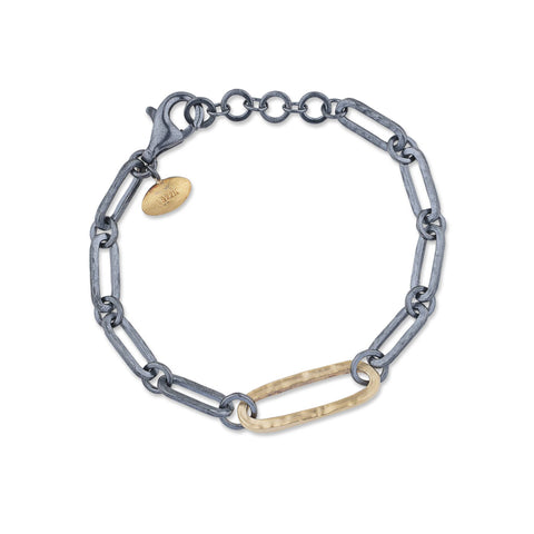 Vario Clasp Gold and Gray PVD Anchor Chain with Matte Finish