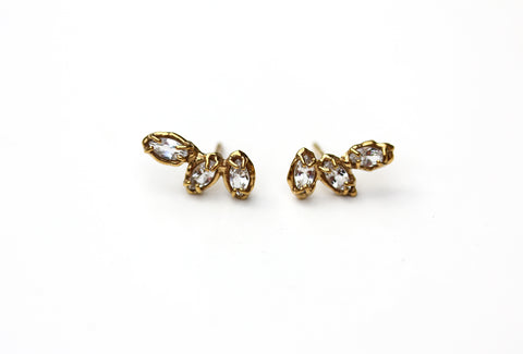 Erosion Posts Earrings with Recycled Diamonds in Bright Finish