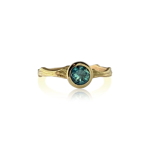 Ocean Ring 22K Gold with Marquise Shape Opal Doublet & Diamonds