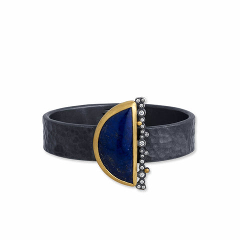 Stockton Curved Open Cuff Bracelet with Diamonds