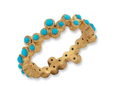 Wild Desert Turquoise Cuff with 18k Gold Balls Accent