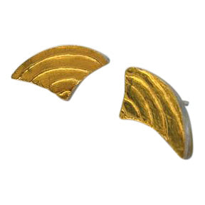 Textured Asymmetric Disc Earrings