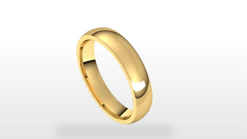 14k Gold 5mm Half Round Classic Wedding Band