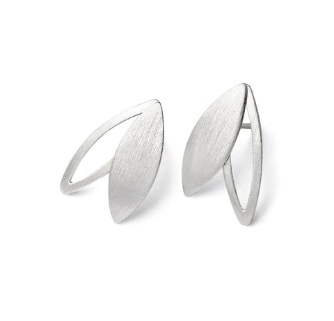 3 silver leaf earrings