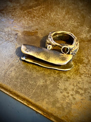Sculptural Ring with Garnet