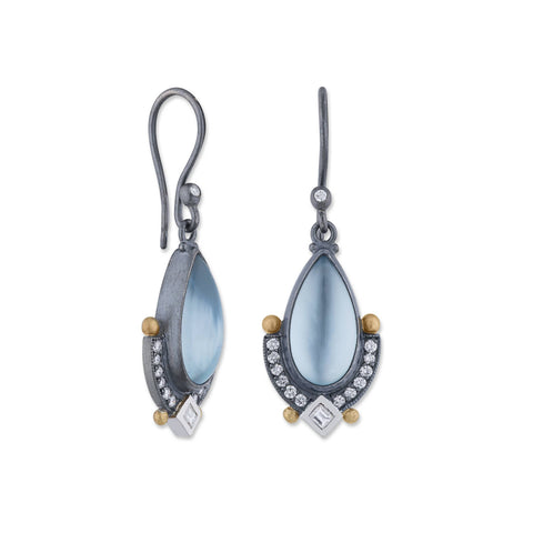 14K Gold 0.28 CTW London Blue Topaz Bezel-Set Earrings